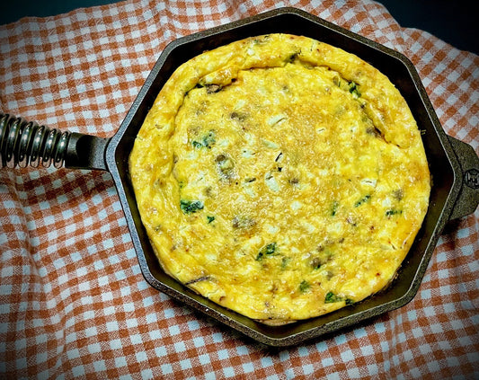 Ajika Spiced Frittata with Mushrooms and Spinach