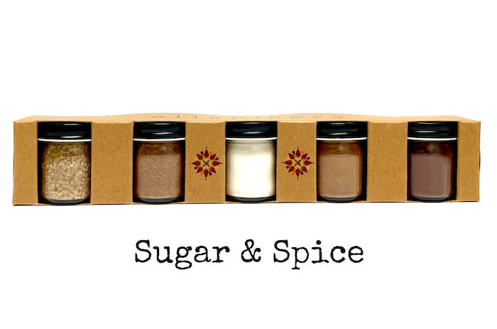 Wood Spice Rack & Glass Spice Jar Set
